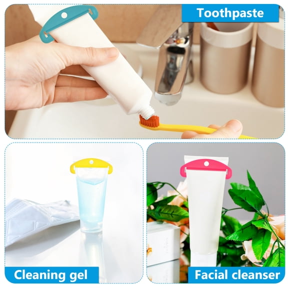 Raindrops 6-Pack Toothpaste Tube Squeezer Clips, White Plastic Compact Design, Easy Bathroom Tube Squeezing Tool