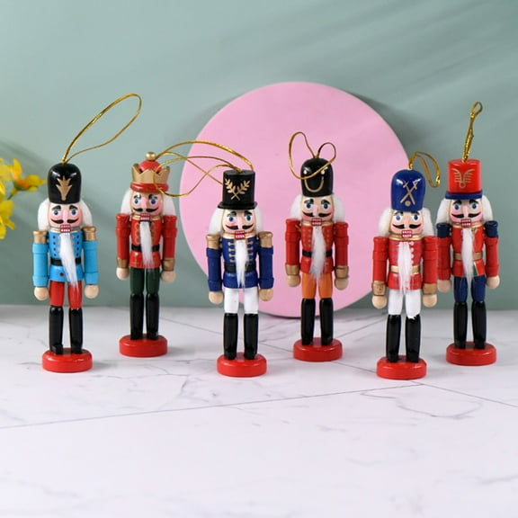 Raindrops 6-Piece Mini Nutcracker Set in Assorted Colors for Christmas Table Decor and Holiday Party Supplies