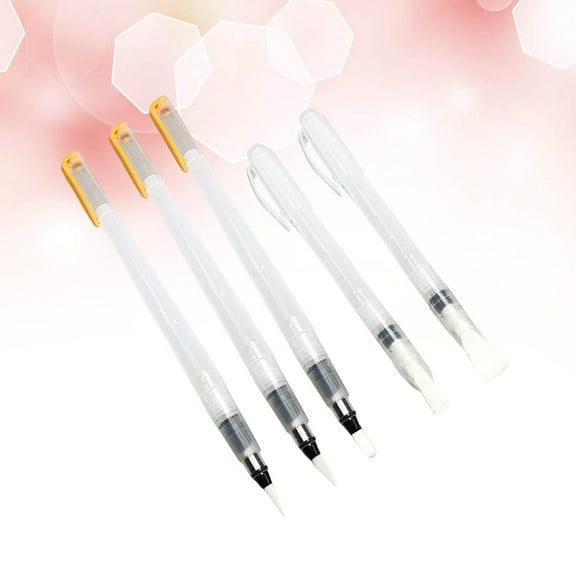 Raindrops 6Pcs Ink Pen Water Coloring Brush Set for Detailed Lines and Color Pools in Assorted Colors