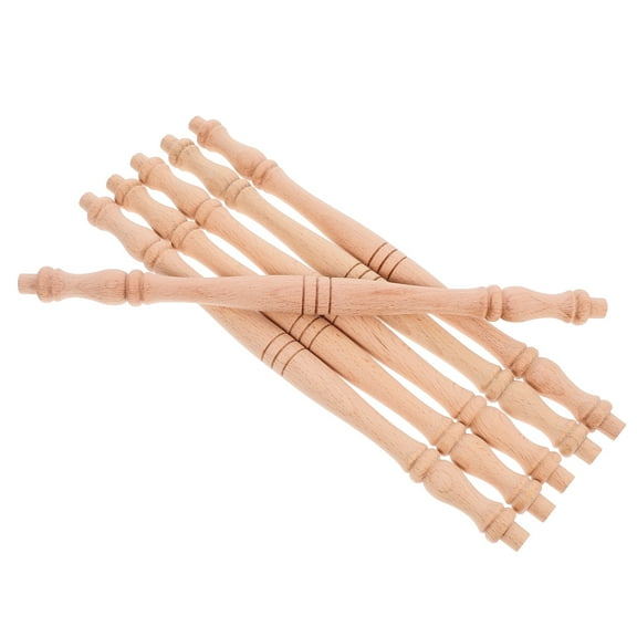 Raindrops Roman Column Baluster Wooden Baluster Spindles Khaki 6Pcs for Versatile Design