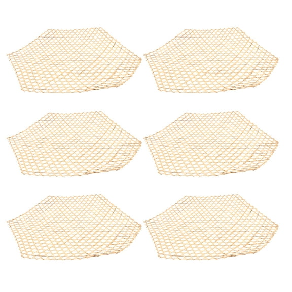 Raindrops 6pcs Cooking Bamboo Mats Liners Mesh Mats Bamboo Fried Dish Mat for Kitchen