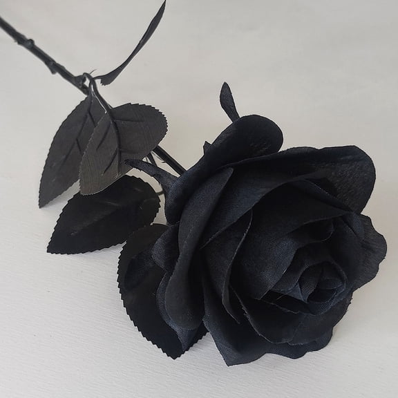 Raindrops 6-Pack Artificial Black Floral Stems, Fake Flowers for Party Decorations and Home Decor