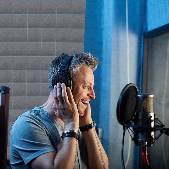 Raindrops 6pcs Grey Felt Acoustic Panels For Sound Absorption Durable Wall Decoration For Home Office Gaming Podcast