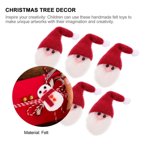 Raindrops Red Felt Santa Xmas Household Ornaments for Festive Crafts 6Pcs