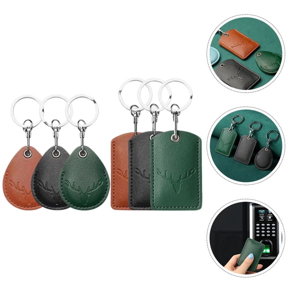 Raindrops 6pcs Protective Keychain PU Key Protection Family Daily Use