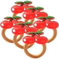 thumbnail image 1 of Raindrops 6pcs Napkin Rings Cherry Alloy Napkin Holder Wedding Dinner Table Decorations, 1 of 8