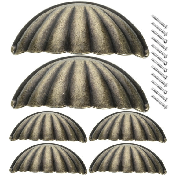 HONMEET Easy to Install Knobs Golden Cabinet Handles 6Pcs 2.99X1.26X1.10In