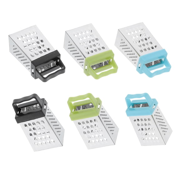 Raindrops Compact 4in1 Mini Grater for Fruits and Vegetables with Nonslip Handle and Assorted Color Stainless Steel Design
