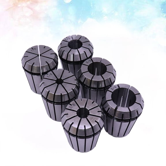 Raindrops 6pcs Ultra Precision ER32 Spring Collet Set For CNC Milling Lathe Tool Engraving Machine Spring Collet Chuck Silver (1/2 Inch 1/4 Inch 3/4 Inch 1/8 Inch 3/8 Inch 5/8 Inch Each 1)