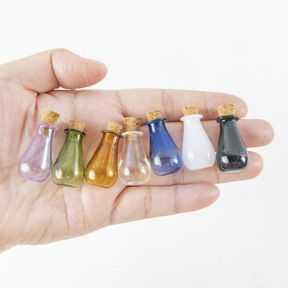 Raindrops 7 Pcs Small Decorative Bottles Favor Storage DIY Drift