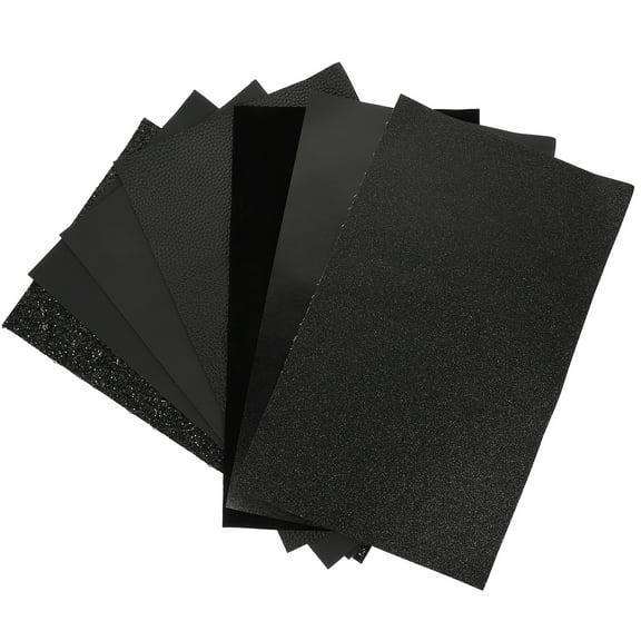 Raindrops Black PU Leather Sheets for DIY Crafts Making Easy to Cut with Scissors 7 Sheets