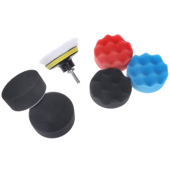 Raindrops Car Buffing Pads with Polyether Sponge for Professional Polishing and Waxing Assorted Color 7PC Kit
