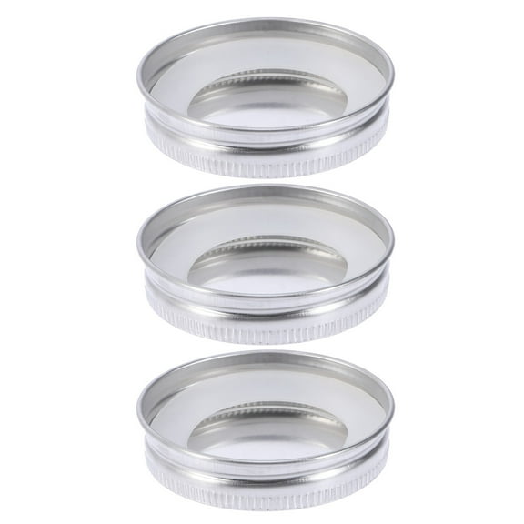 Raindrops 7Pcs Jar Lid for Wide Mouth Jars Leakproof Airtight Seal Stainless Steel Silver Round