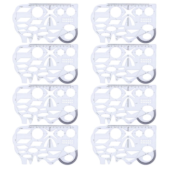 Raindrops 8-Piece Architect Scale Ruler Set for Students with Design and Multi-Function Use