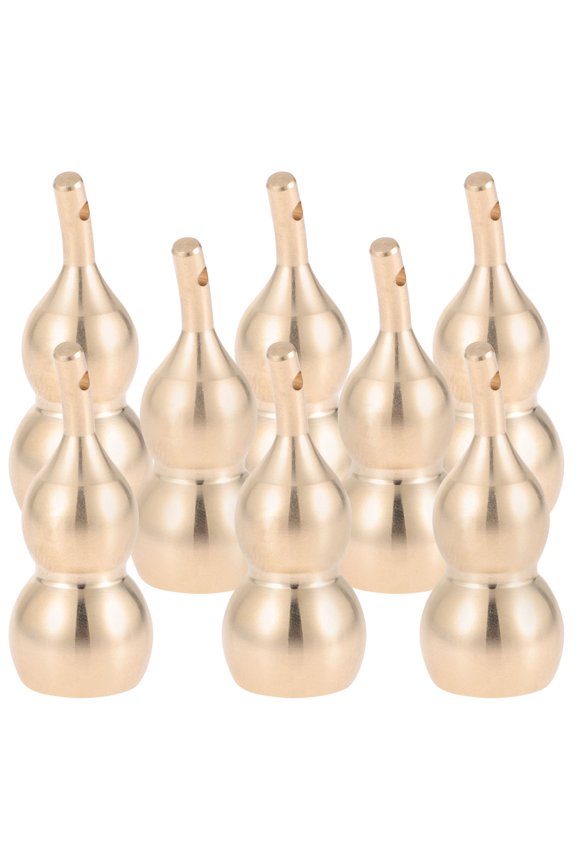 Brass Keychain Pendant Small Gourd Pendant Day 8Pcs 1.7x0.5In