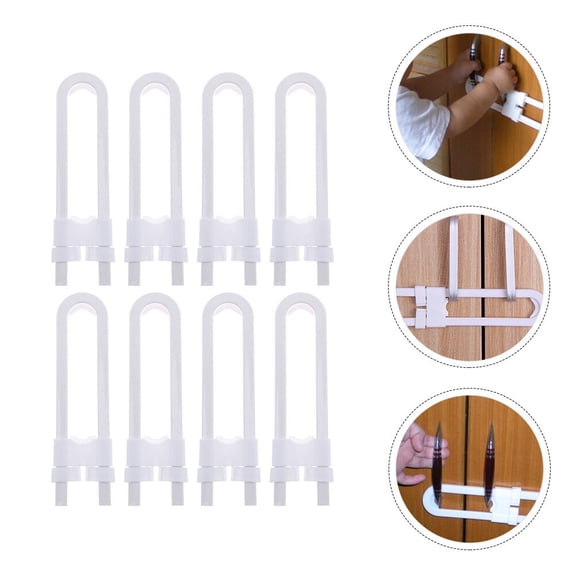 Raindrops 8 Pcs Child Proof Drawer Locks Plastic White For Kids Safety