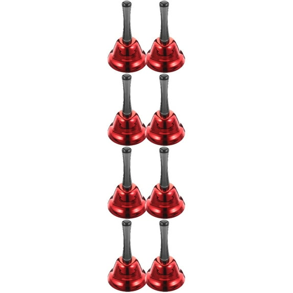 Raindrops 8 Pcs Christmas Metal Hand Bells Xmas Party Dinner Ringing Bell for Festive