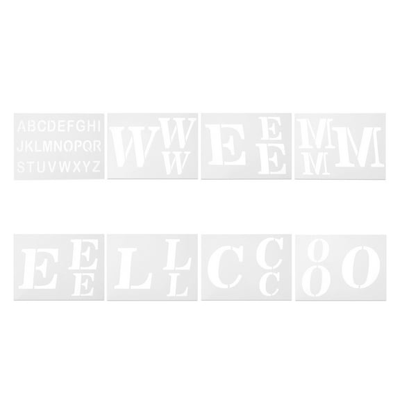 Raindrops 8pcs Reusable Plastic Word Stencils for Decor Beige Craft Templates Large Size