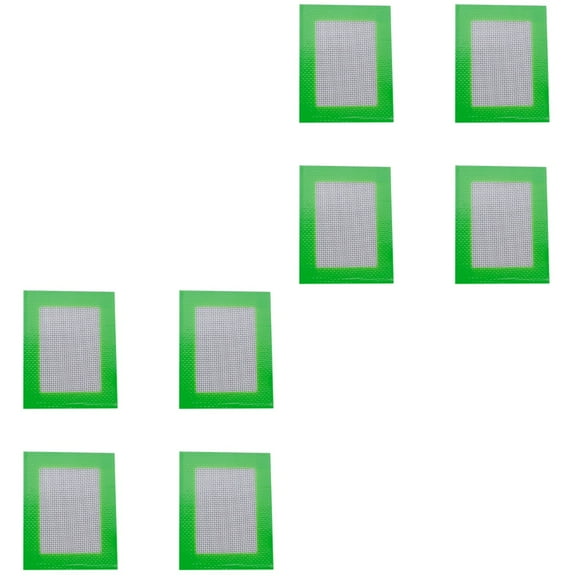 Raindrops 8 Pcs  Eco-friendly Silicone Baking Mat Rectangular Heat Resistant Barbecue Mat Non-stick Baking Sheet Liner (Green) - 11x8.5cm