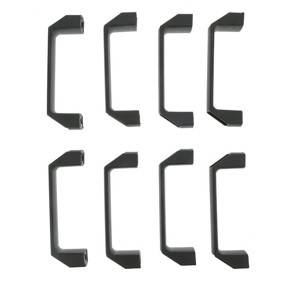 Black Door Handles for Electric Cabinet and Furniture Made of Durable Nylon Ergonomic Design 8 Pcs