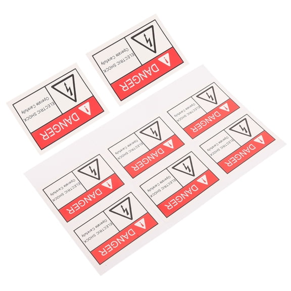 Raindrops 8 Pcs Electric Shocks Labels for Warning Retractable Stickers Adapter