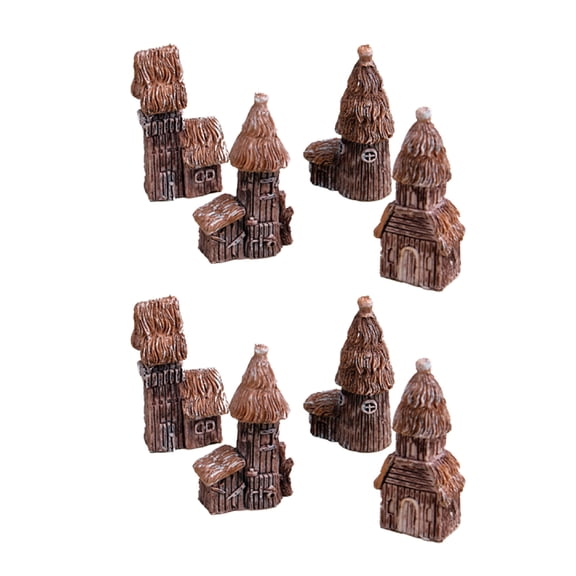 Raindrops 8 Pcs Fairy Garden Micro Landscape Ornament Simulated Castle Basin