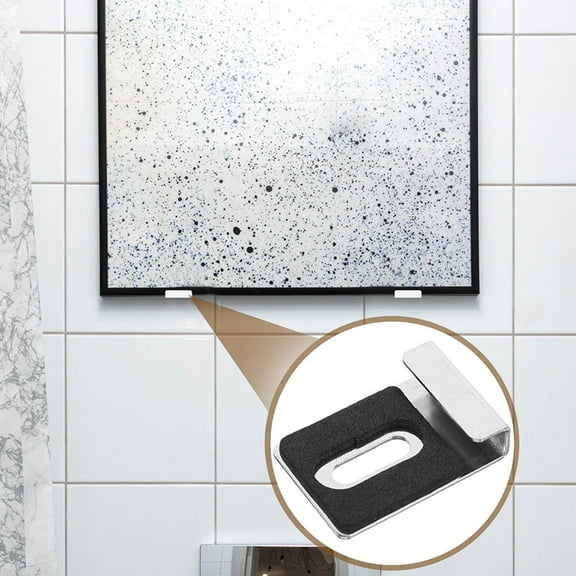 Raindrops 8 Pcs Mirror Clips Holders for Walls Hooks Mounting Brackets Frameless Bathrooms