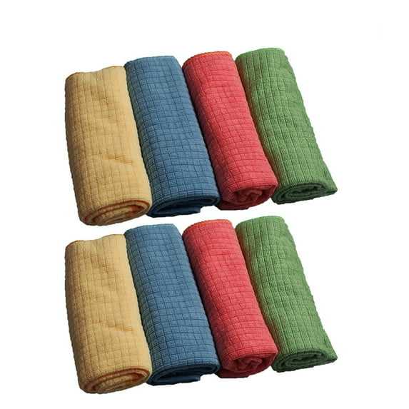 Raindrops  8 Pcs Mixed Color Cleaning Cloth Absorbent Dishcloth