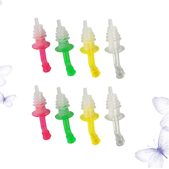 Raindrops 8 Pcs Oil Bottle Stopper Wine Dispenser Plastic Plugs Delicate Pouring Nozzle