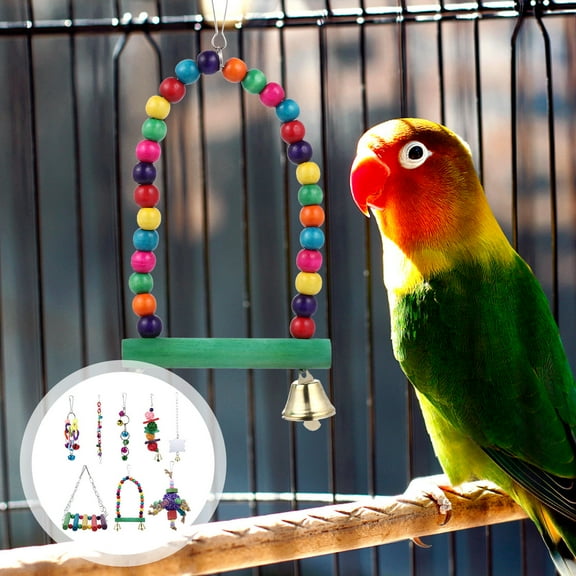 Raindrops 8 Pcs Parakeets Hanging Parrot Chewing Toy Bird Parrot Toys 10X10CM Colorful