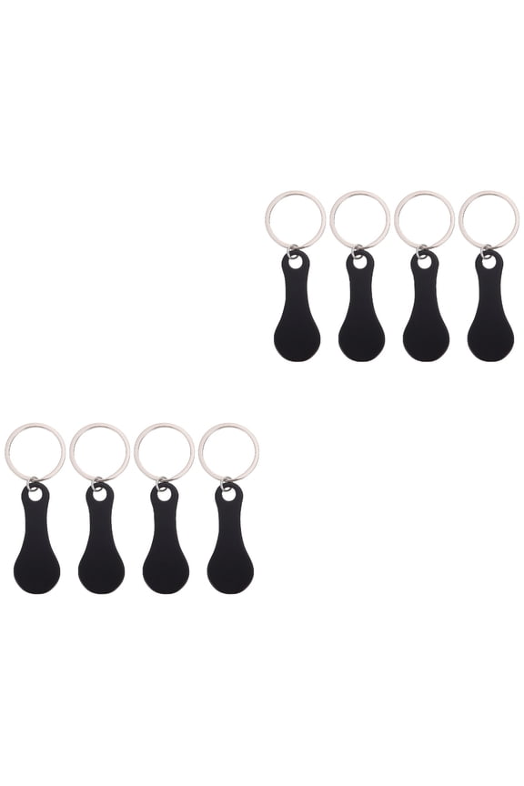 Black Stainless Steel Trolley Tokens Portable Lightweight for Home 8Pcs