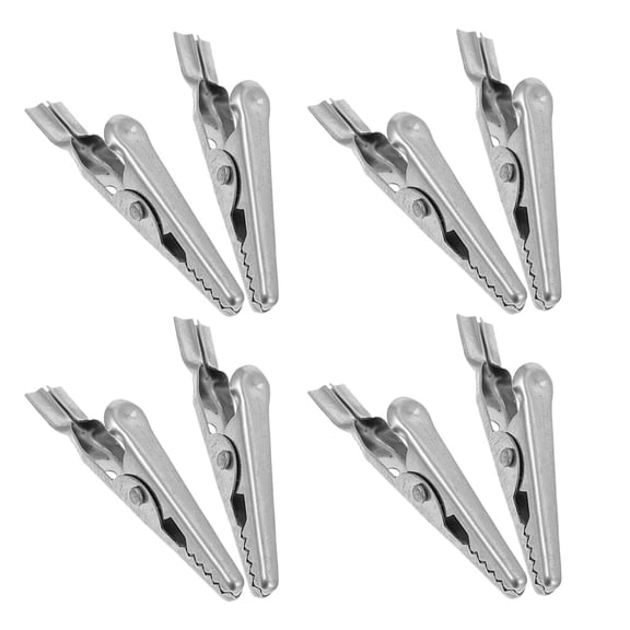 Raindrops 8 Pcs Silver Stainless Steel Alligator Clip 5.00X1.50X0.80CM
