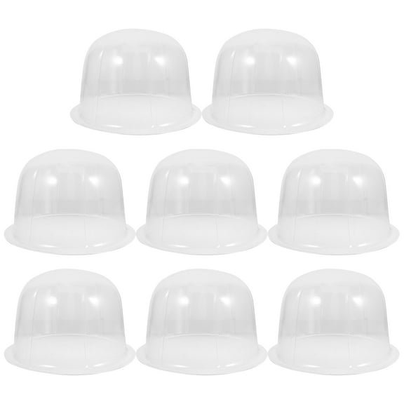 HIAKDOFT Plastic Hat Stand Rack 8Pcs White Support Round Caps for Travel and Display