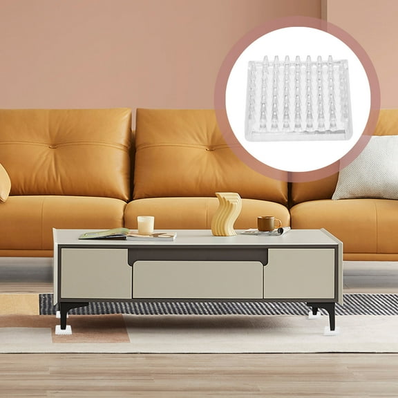 Raindrops 8-Piece Set Chair Leg Covers to Protect Floors Transparent Plastic Anti-slip Furniture Grippers 5.5x5.5cm