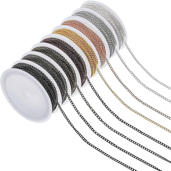 FOMIYES Assorted Color Iron Chains for DIY Necklace and Bracelet Crafting