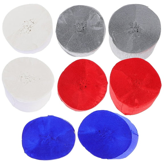Raindrops 8 Rolls Paper Streamers for Diy Enthusiasts Red White Blue 124in x 1.8in