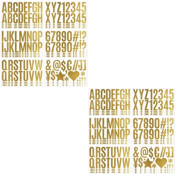 Raindrops 8 Sets of Number Letters Stickers Decorative Letters Numbers Stickers Self Adhesive Letter Stickers