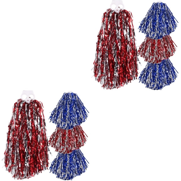 FOMIYES Cheer Pom Poms Assorted Color Pe Material Reusable for Party Use 8Pcs