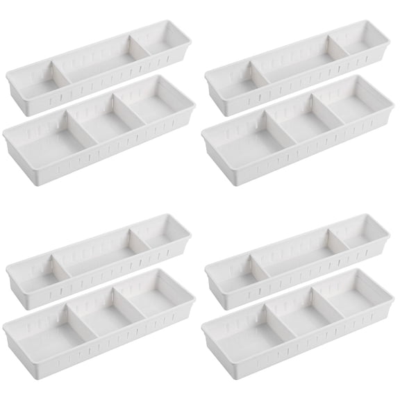 Raindrops 8 pcs Drawer Organizer Case Movable Partition Drawer Tray Plastic Storage Organizers