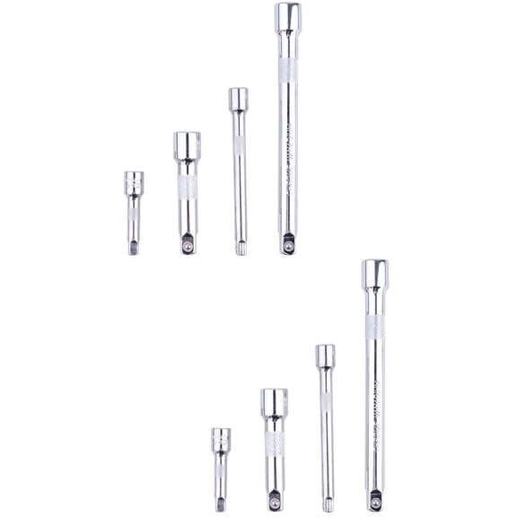 Raindrops 8 pcs Extension Bar Set 1/4 3/8 Drive Ratchet Socket Extender Hand Adjustment Tool Extension Socket Drive Hand Tool (Silver)