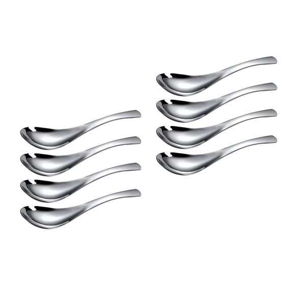 Raindrops 8 pcs Stainless Steel Spoons Large Soup Spoons Silverware Spoons Deep Soup Spoons Dessert Serving Spoons Dinner Spoons for Home Kitchen Restaurant School