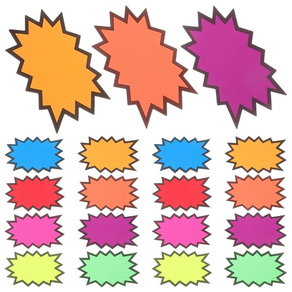 Raindrops 80 Pcs Fluorescent Burst Star Cutout Signs Neon Signs Blank Sale Prices Tags Retail Burst Paper Signs For Retail Store Garages Sale Supplies Sign