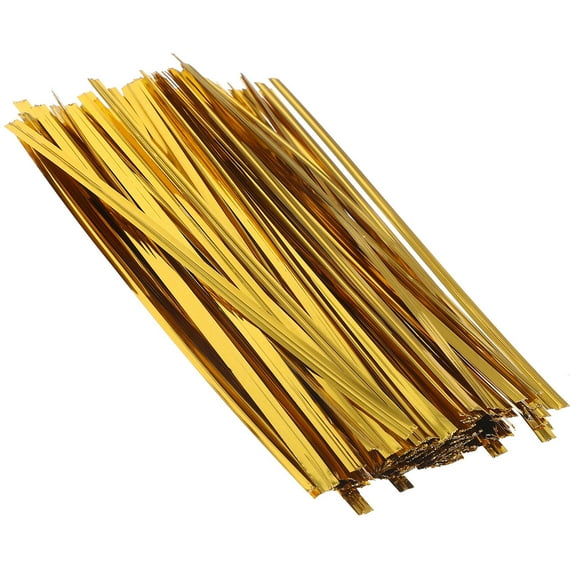 Raindrops 800 Golden PET Ties for Gift Wrapping Candy Bags Twist Easily Stay Tight 12cm