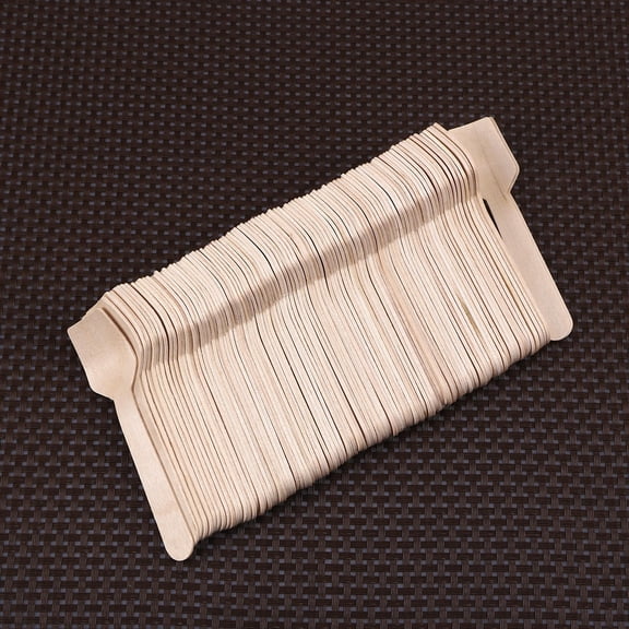 Raindrops Bamboo Spoon Beige No Chemicals Splinter-Free 80Pcs 2.75X0.94X0.08In