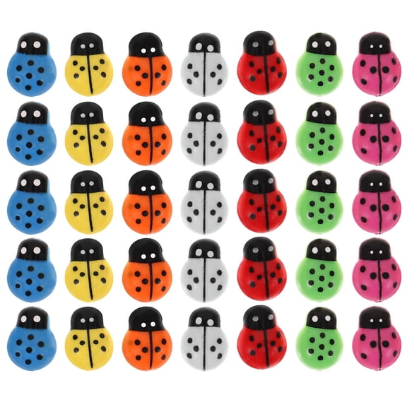 Raindrops 80pcs Assorted Color Mini Ladybugs for Crafts Perfect for Garden and Home Decoration Plastic Insect Charms