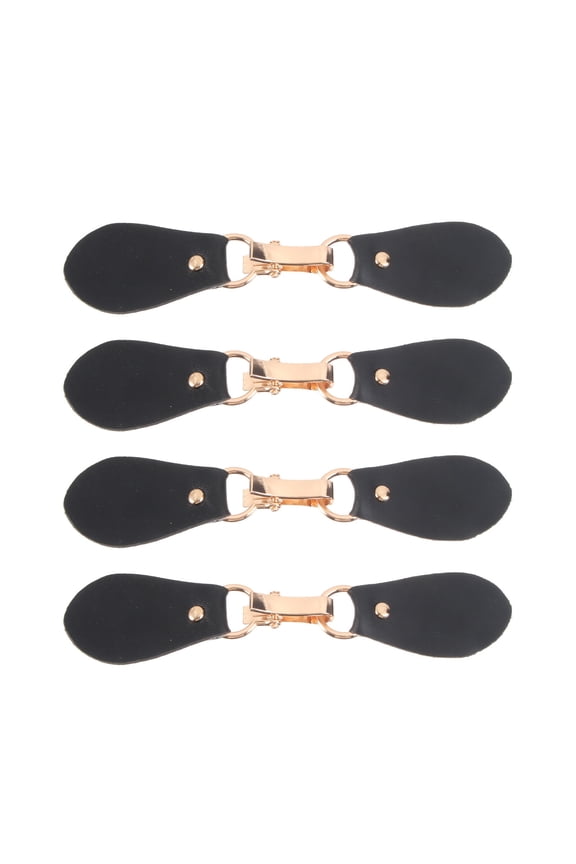 4Pcs Black Metal Cardigan Clips Practical Durable Hook Buckles for Sweaters Overcoats Jackets