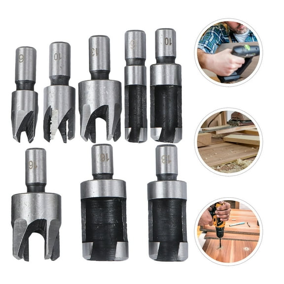 Raindrops 8PCS/Set Carbon Steel Wood Plug Cutters Straight Tapered Deep Plug Cutters Sets Claw Tool Drill Bits
