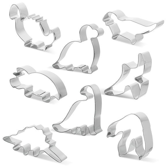 Raindrops Dinosaur Shaped Baking Molds 8Pcs 3.77X2.83X0.98in