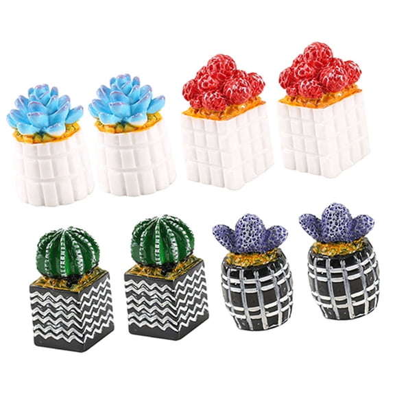 Raindrops 8Pcs Artificial Succulent Plant Decor Resin Mini Plants for Home Decor Assorted Color