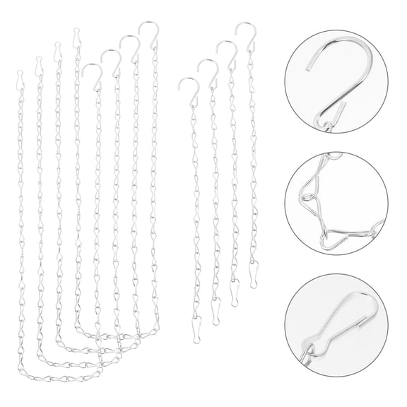 Raindrops 8Pcs Bird Feeder Hanger Chain Iron 10in for Indoor Garden Outdoor Decorations